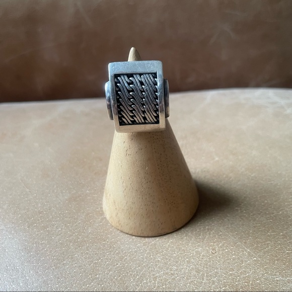 Vintage sterling silver ring w braided rope design woven chunky 925 statement - Picture 3 of 8